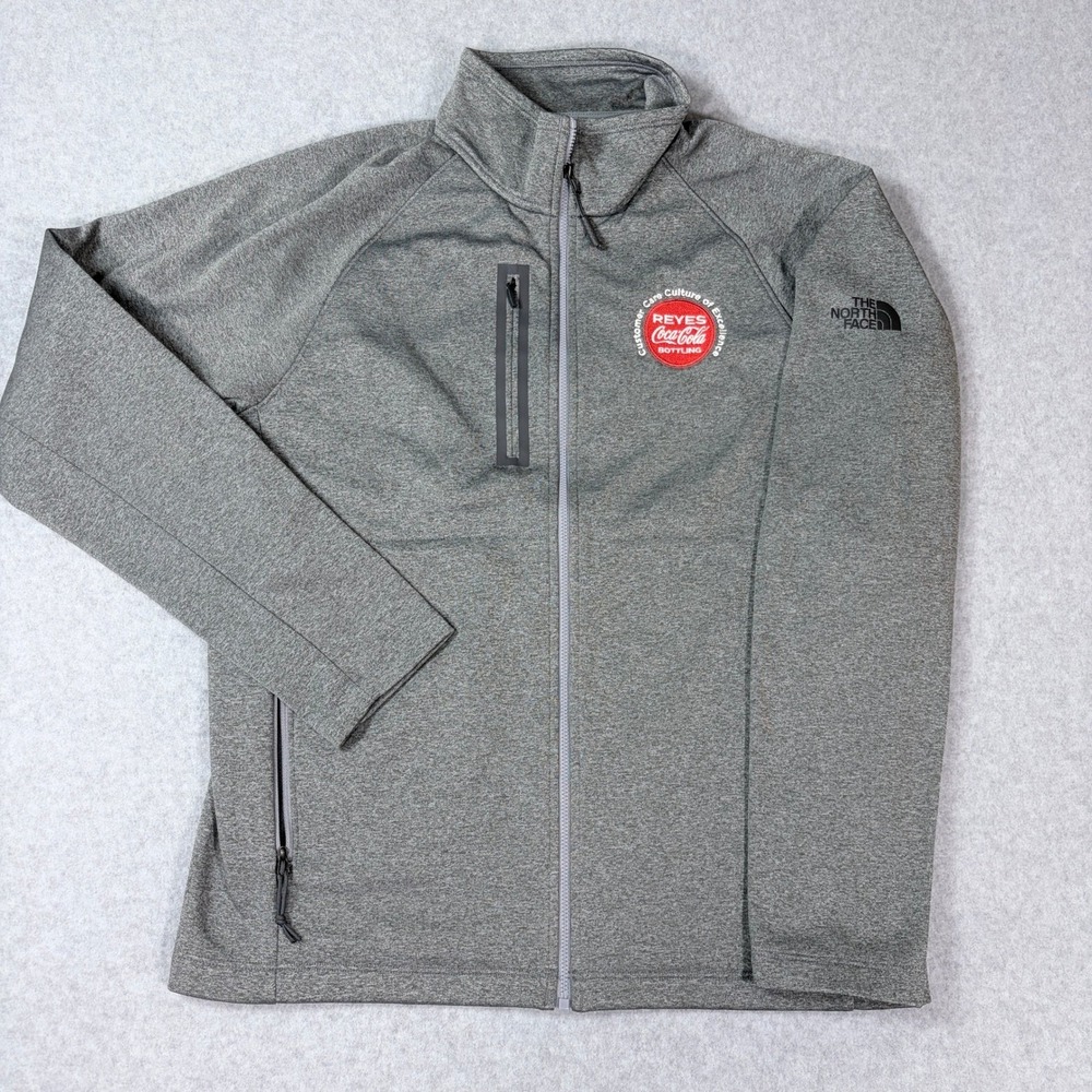 The North Face Reyes Coca-Cola Bottling Grey Full Zip Fleece Jacket Mens Medium
